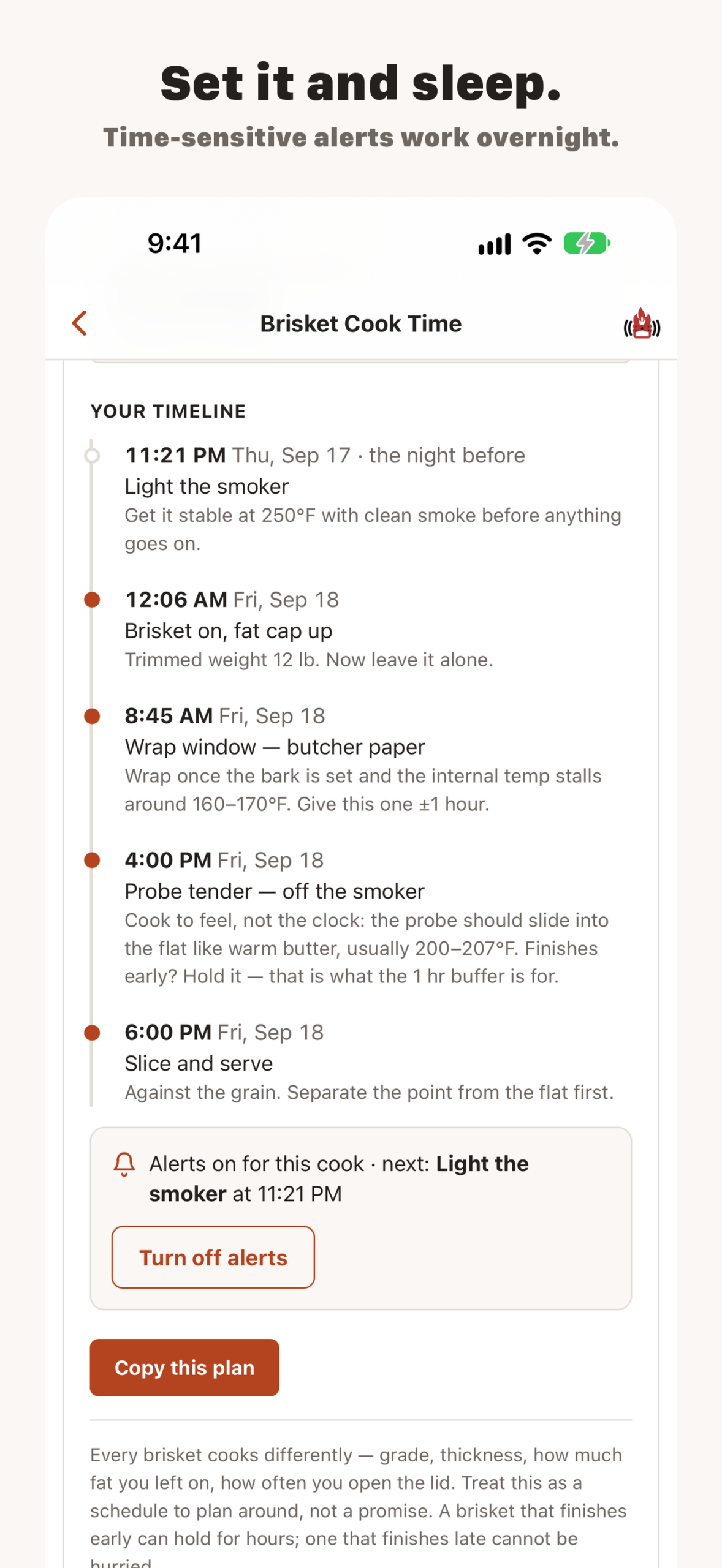 The BBQ Geek iPhone App provides alerts