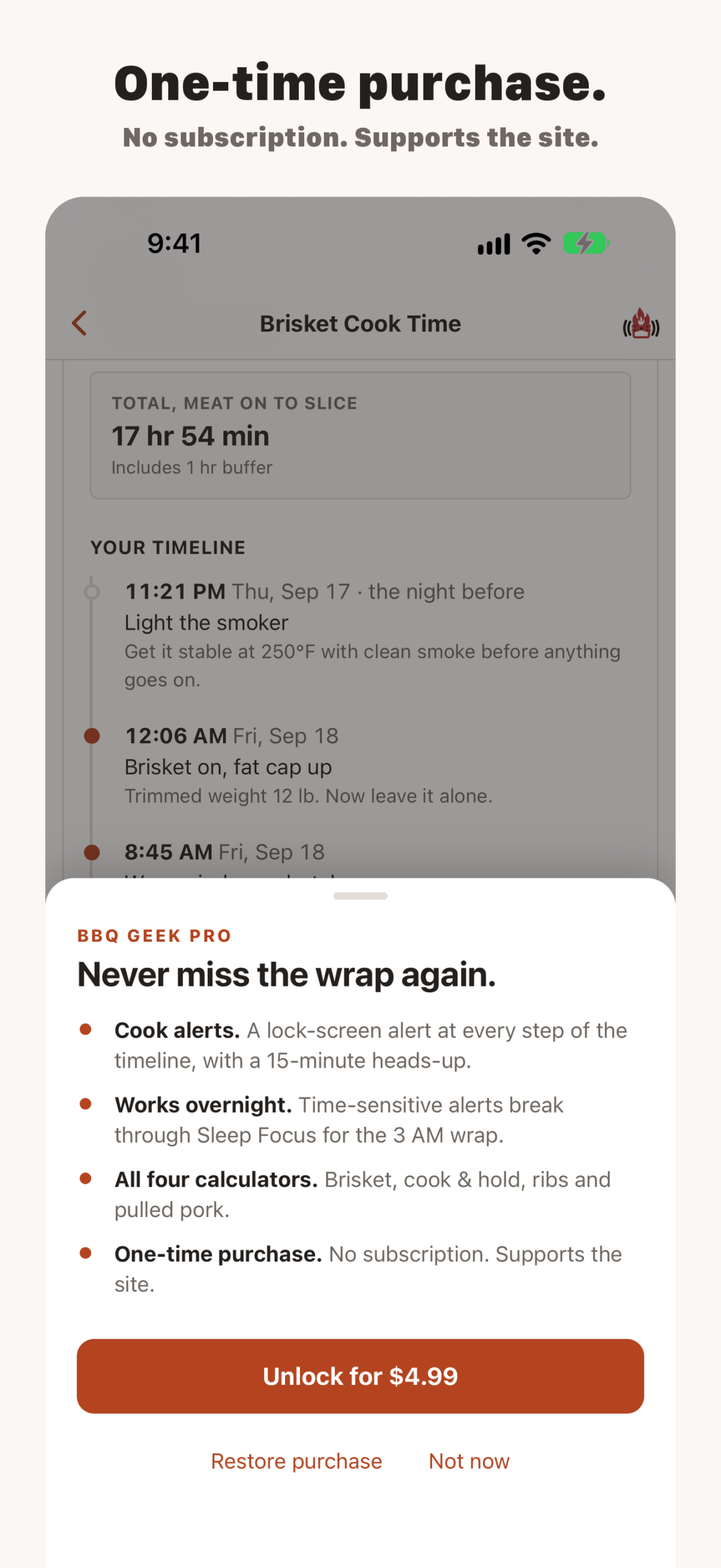 The BBQ Geek iPhone App purchase alerts